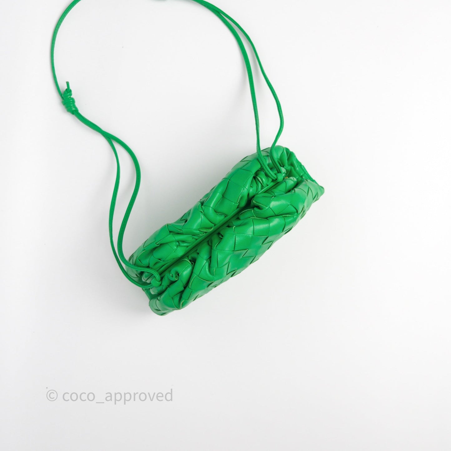 Bottega Veneta Mini Pouch Green Intrecciato Lambskin