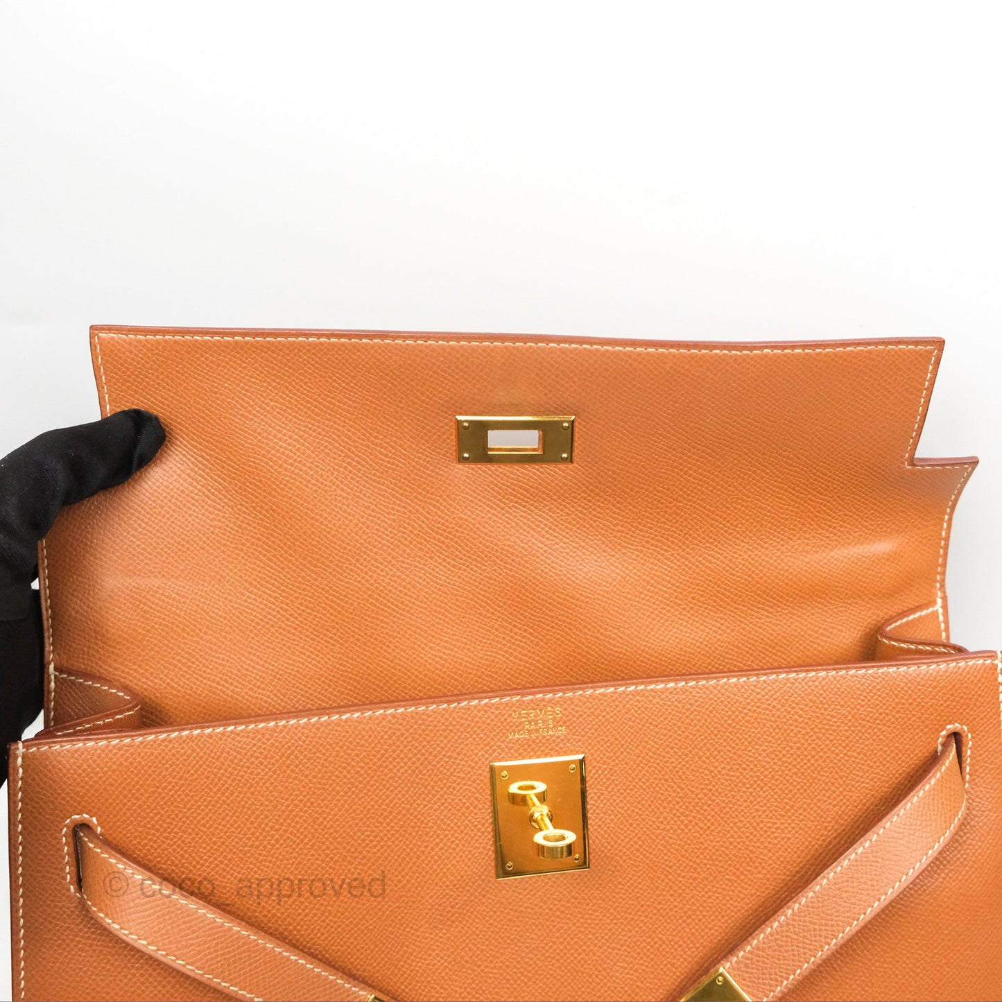 Hermès Kelly 32 Sellier Gold Epsom Gold Hardware