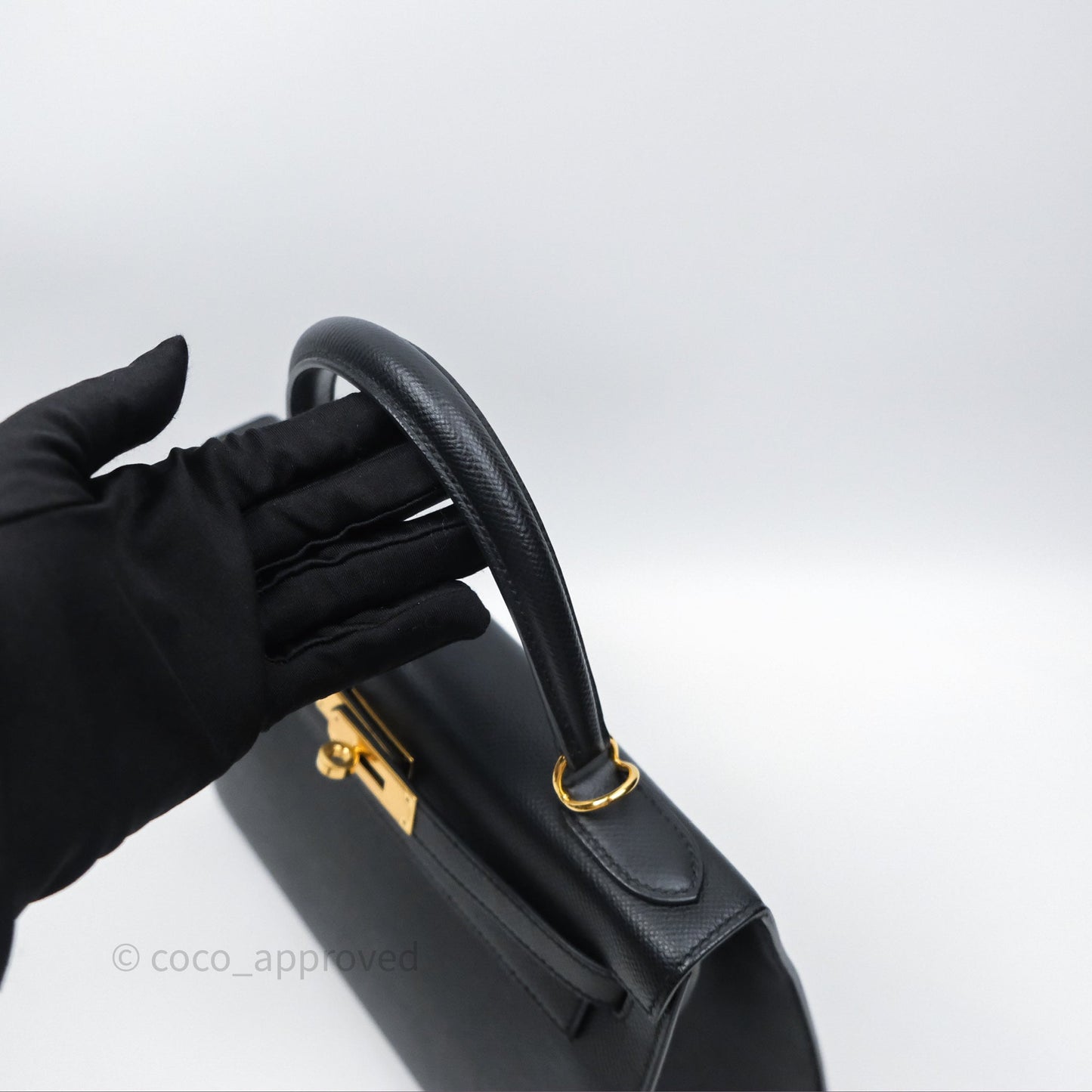 Hermès Kelly 28 Sellier Noir Black 89 Epsom Gold Hardware