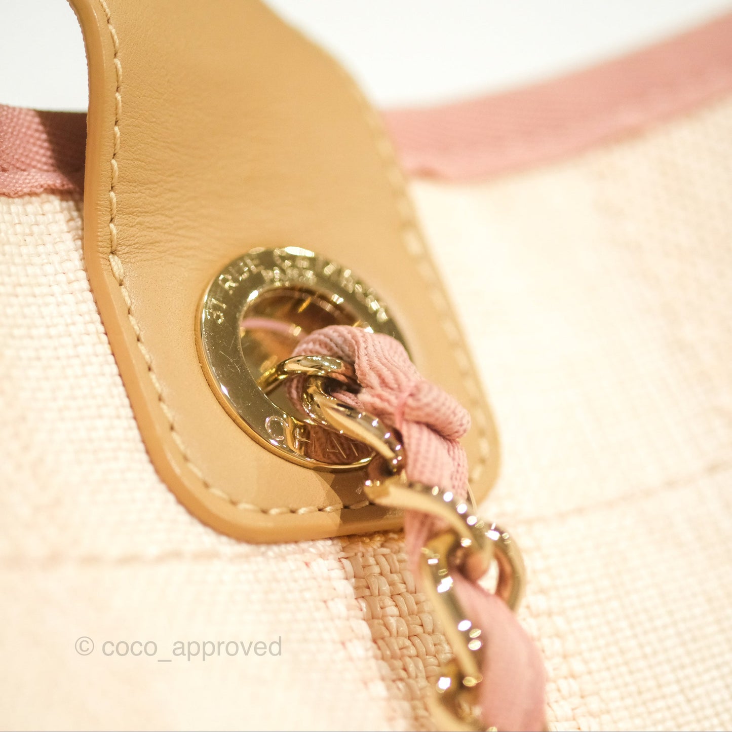 Chanel Canvas Large Deauville Tote Light Pink Stripe