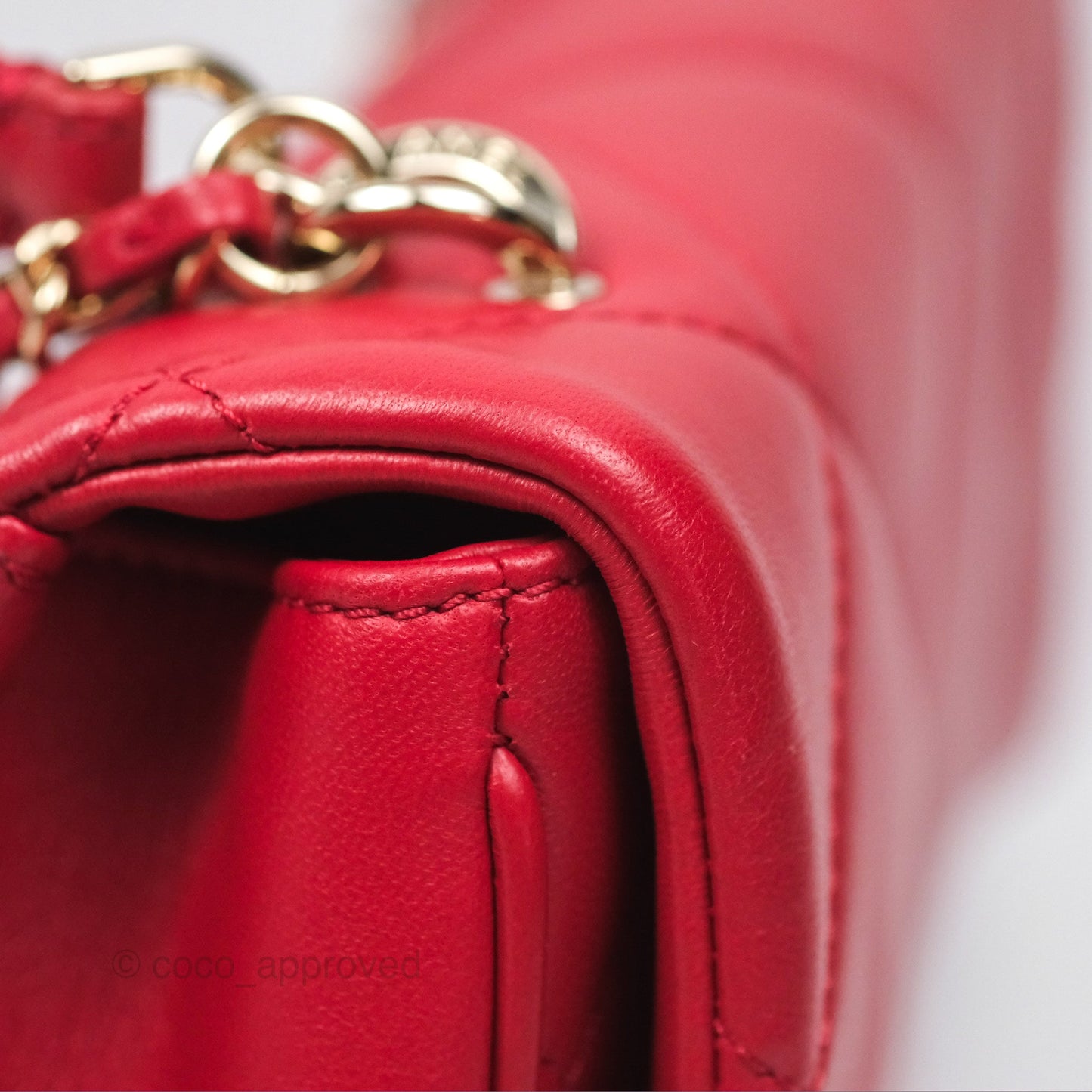 Chanel Easy Carry Flap Bag With Handle Red Lambskin Gold Hardware