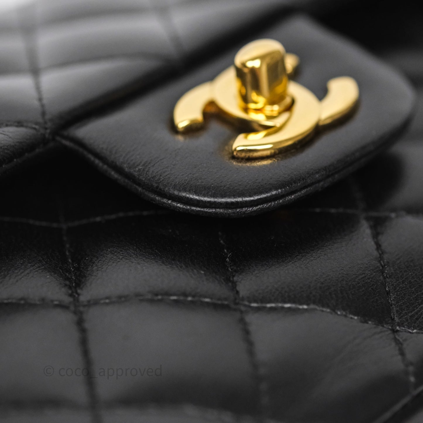Chanel Small Classic Flap Quilted Black Lambskin Gold Hardware