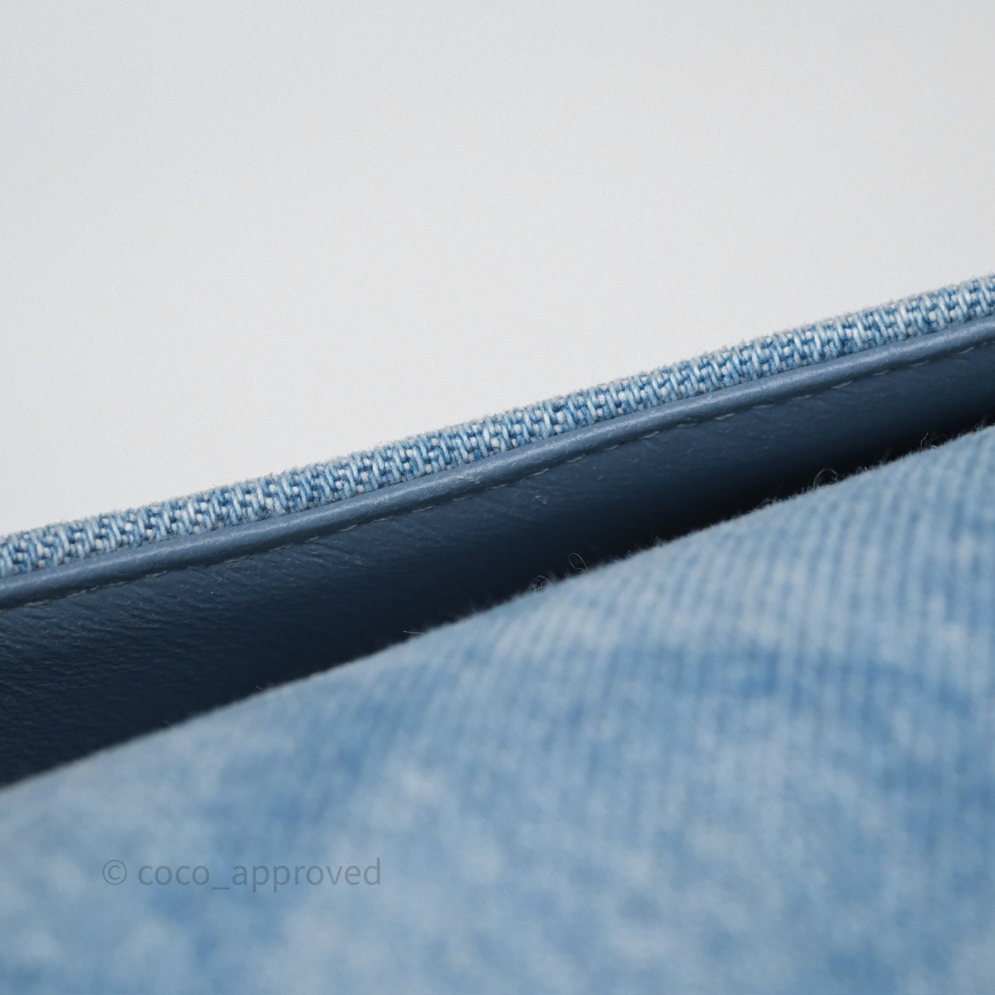 Chanel Quilted Small Double Flap Blue Printed Denim Gold Hardware