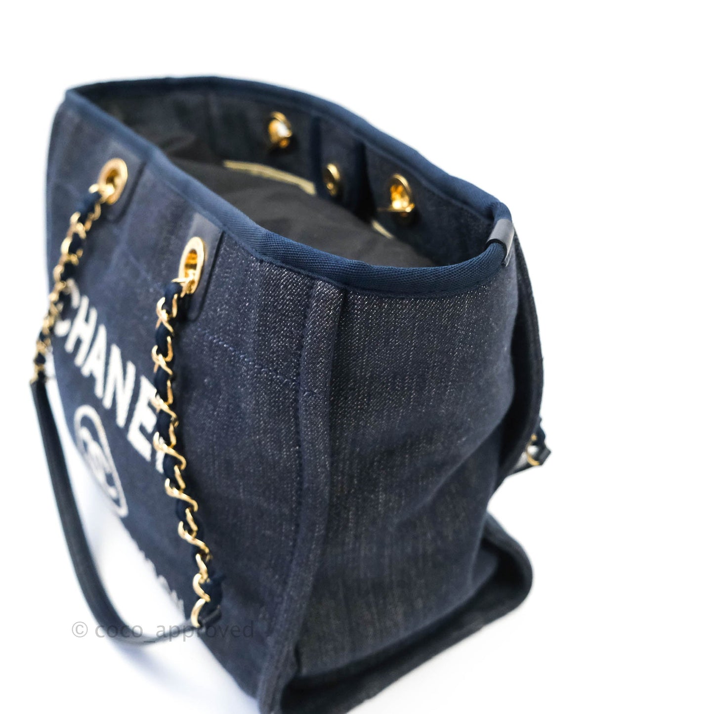 Chanel Denim Deauville Medium Tote Navy