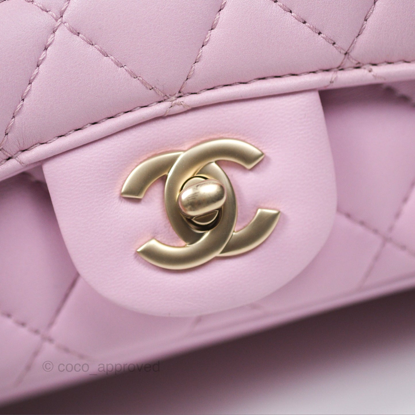 Chanel Quilted Flap Bag Pink Lambskin Aged Gold Hardware