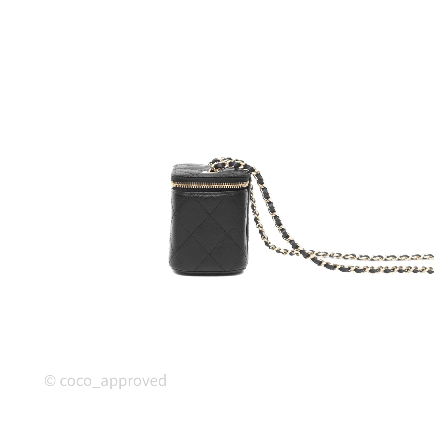 Chanel Mini Vanity With Chain Black Caviar Gold Hardware