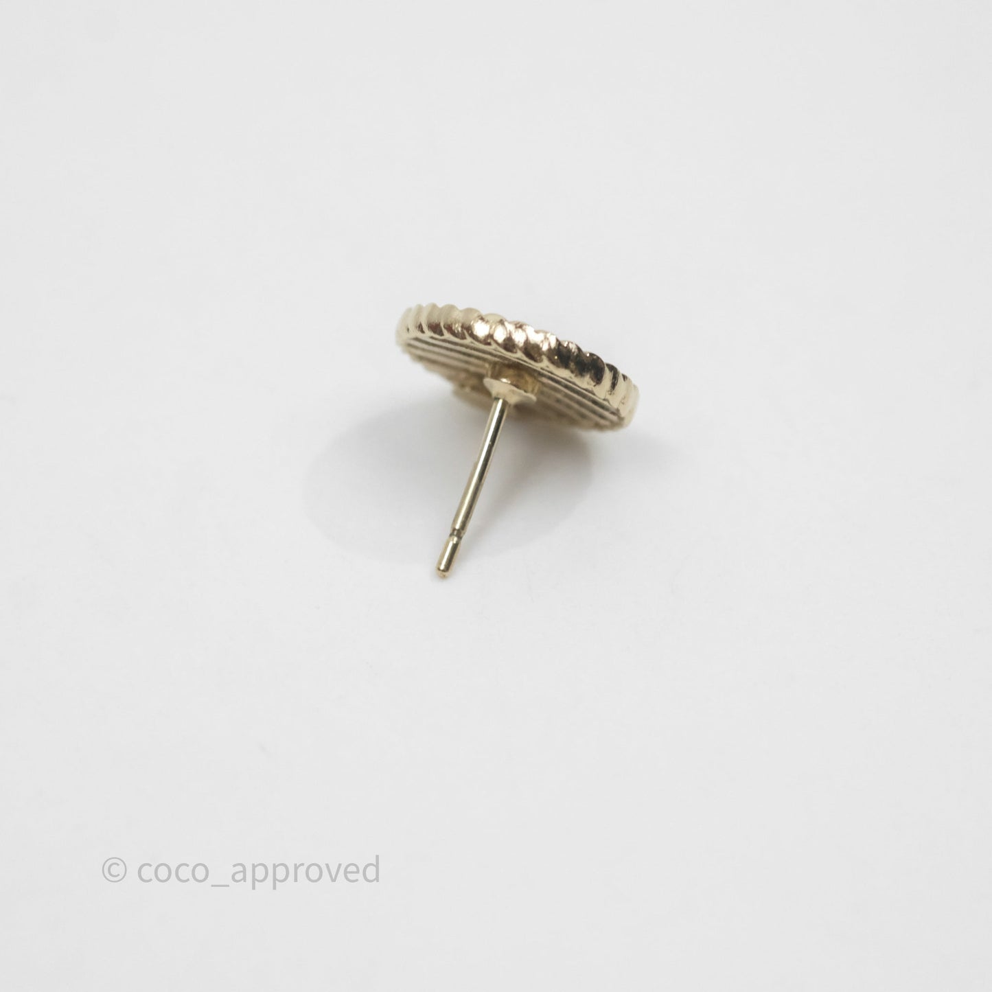 Chanel CC Round Earrings Gold Tone 19C