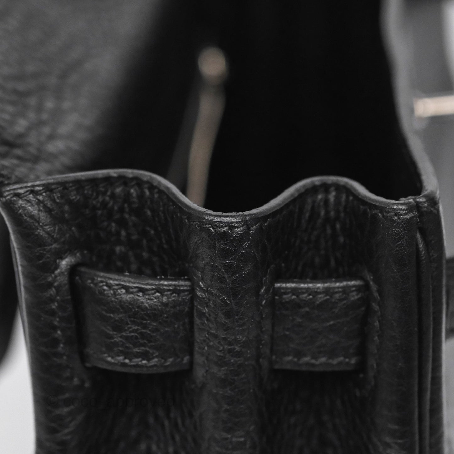 Hermès Kelly 28 Retourne Noir Black 89 Clemence Palladium Hardware