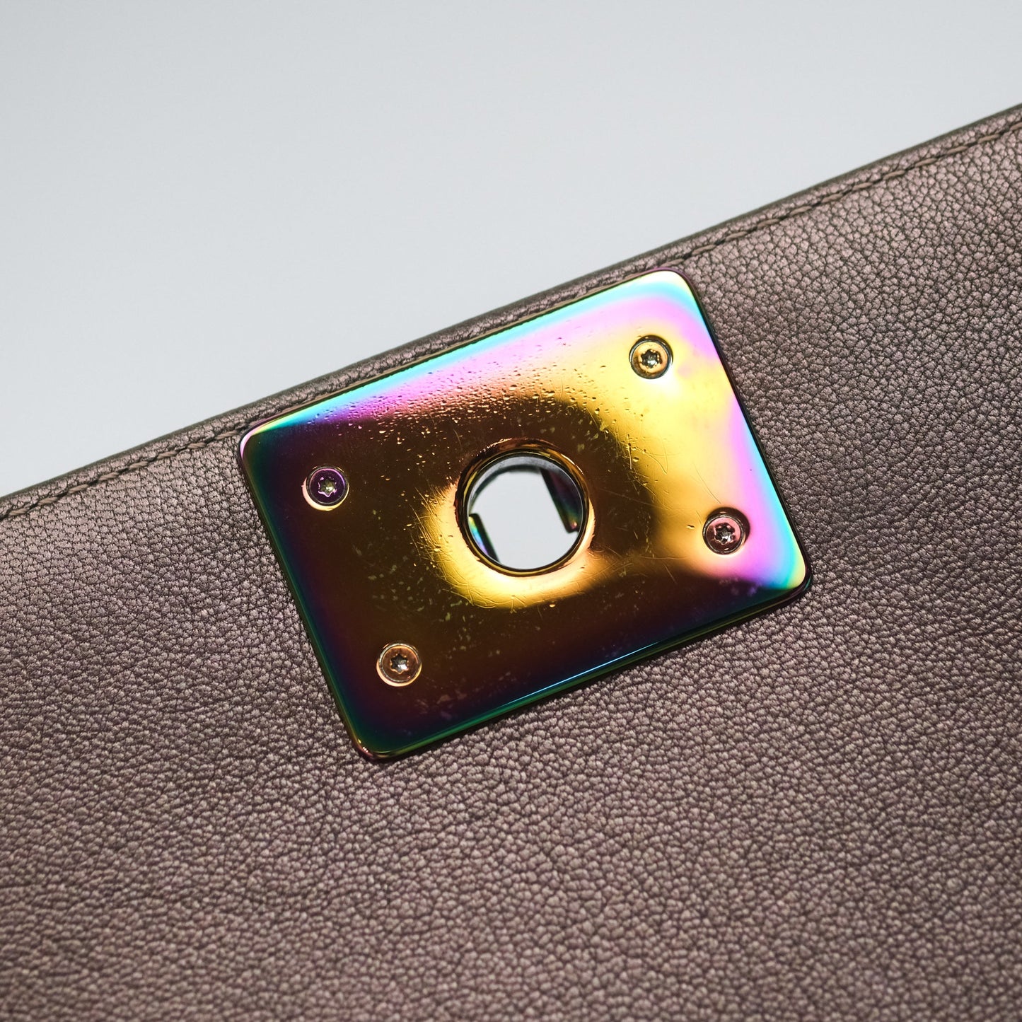 Chanel Quilted Medium Boy Iridescent Bronze Goatskin Rainbow Hardware