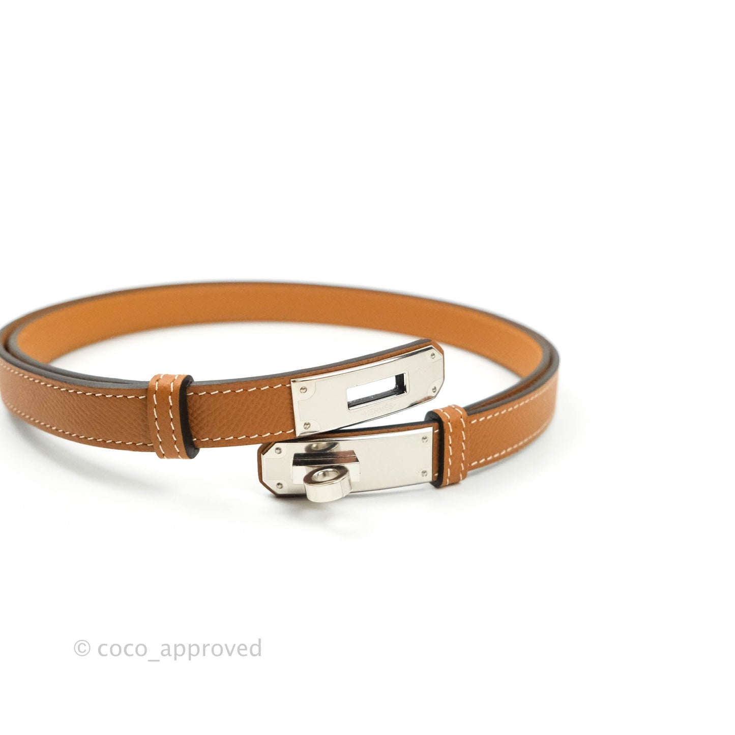 Hermès Epsom Kelly Buckle Belt Palladium Hardware