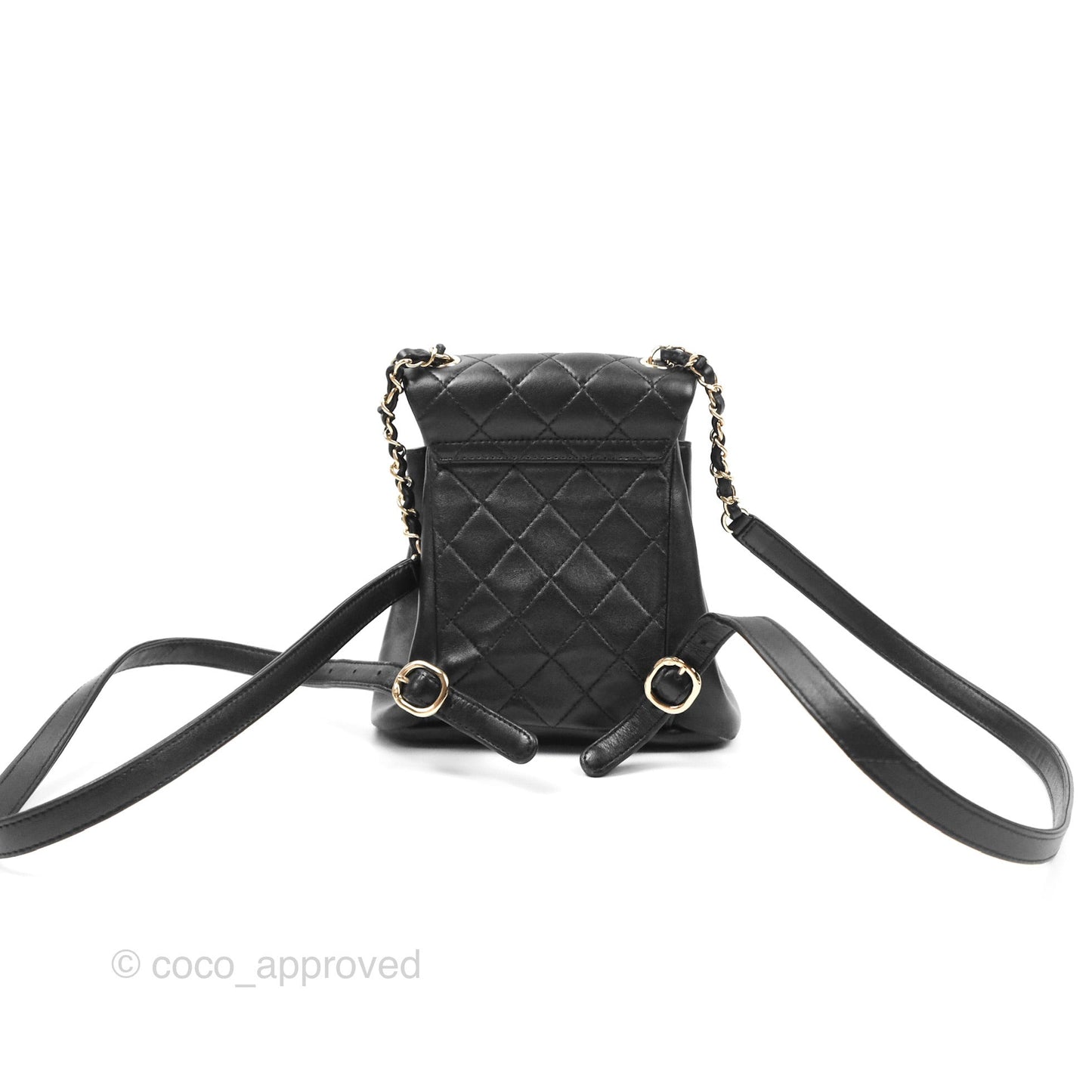 Chanel Quilted Small Duma Drawstring Backpack Black Calfskin Gold Hardware