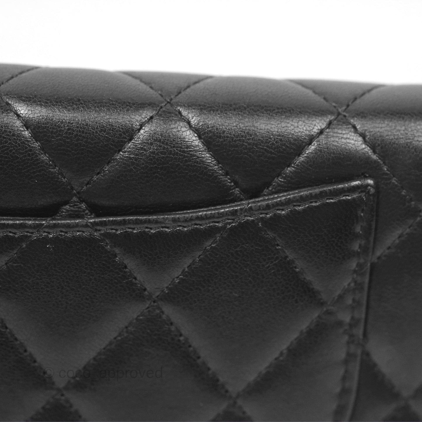 Chanel Classic Quilted Long Wallet Black Lambskin Silver Hardware