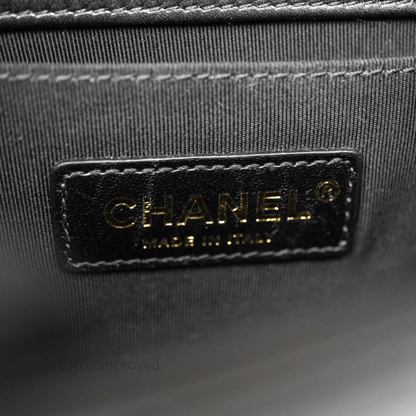 Chanel Small Boy Quilted Black Calfskin Aged Gold Hardware