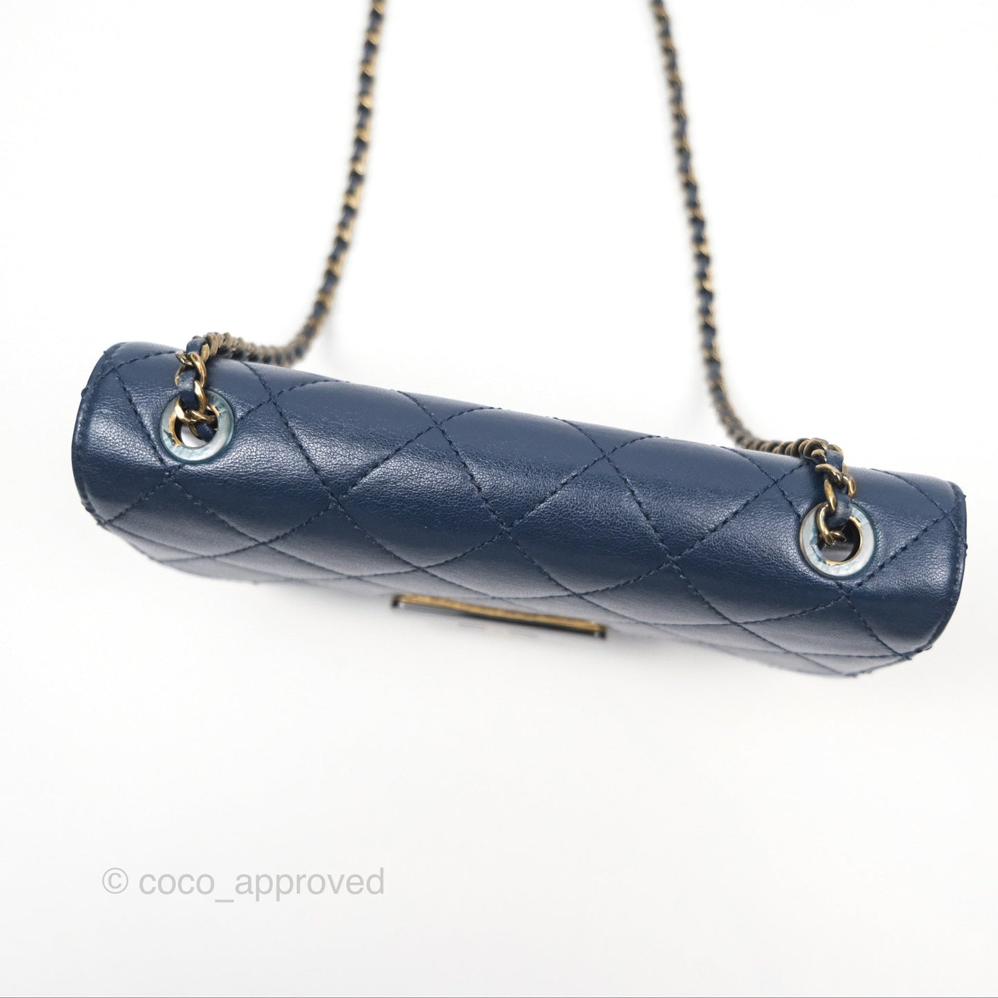 Chanel Beauty Lock Flap Bag Navy Sheepskin Aged Gold Hardware