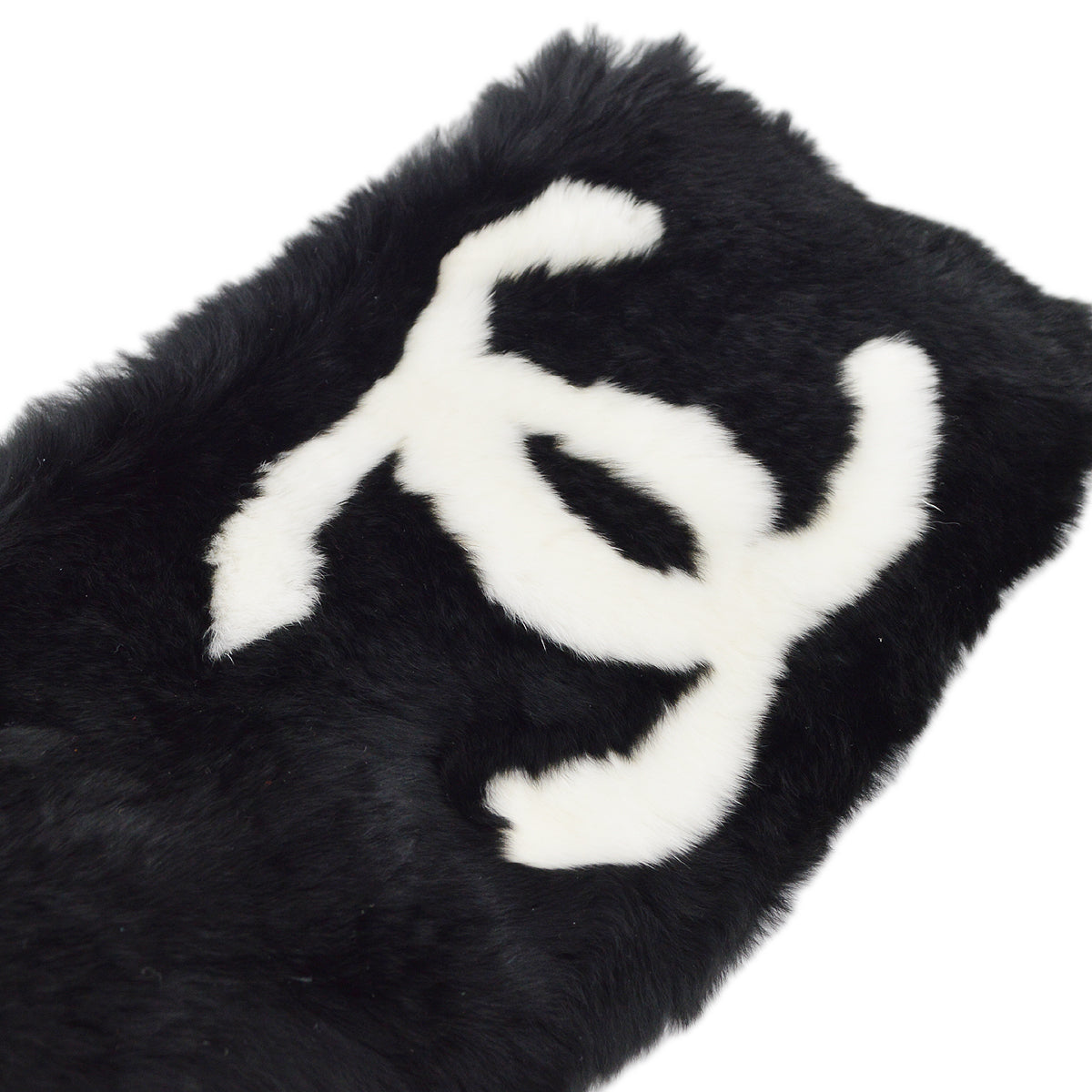 Chanel Fur Shawl Muffler White