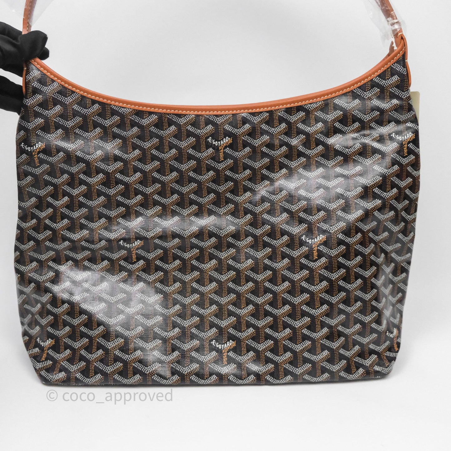 Goyard Bohème Hobo Bag Black/Tan Goyardine Canvas