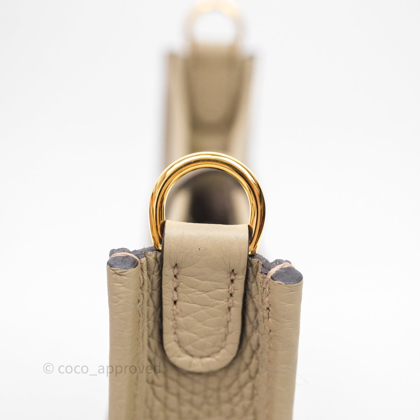 Hermès Mini Evelyne 16 Beige Marfa 8Q Clemence Gold Hardware