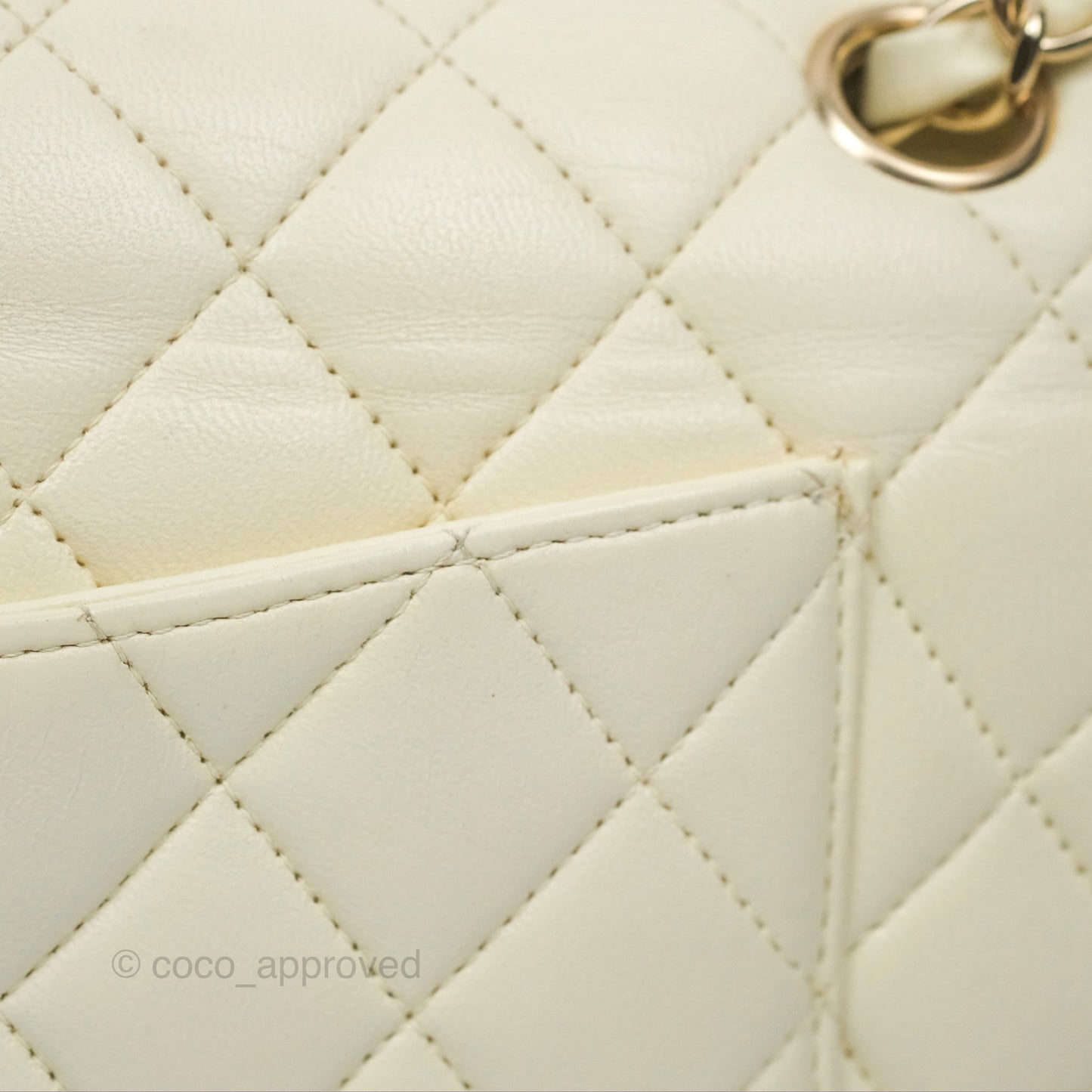 Chanel Medium Classic Flap Quilted Pale Yellow Lambskin Gold Hardware