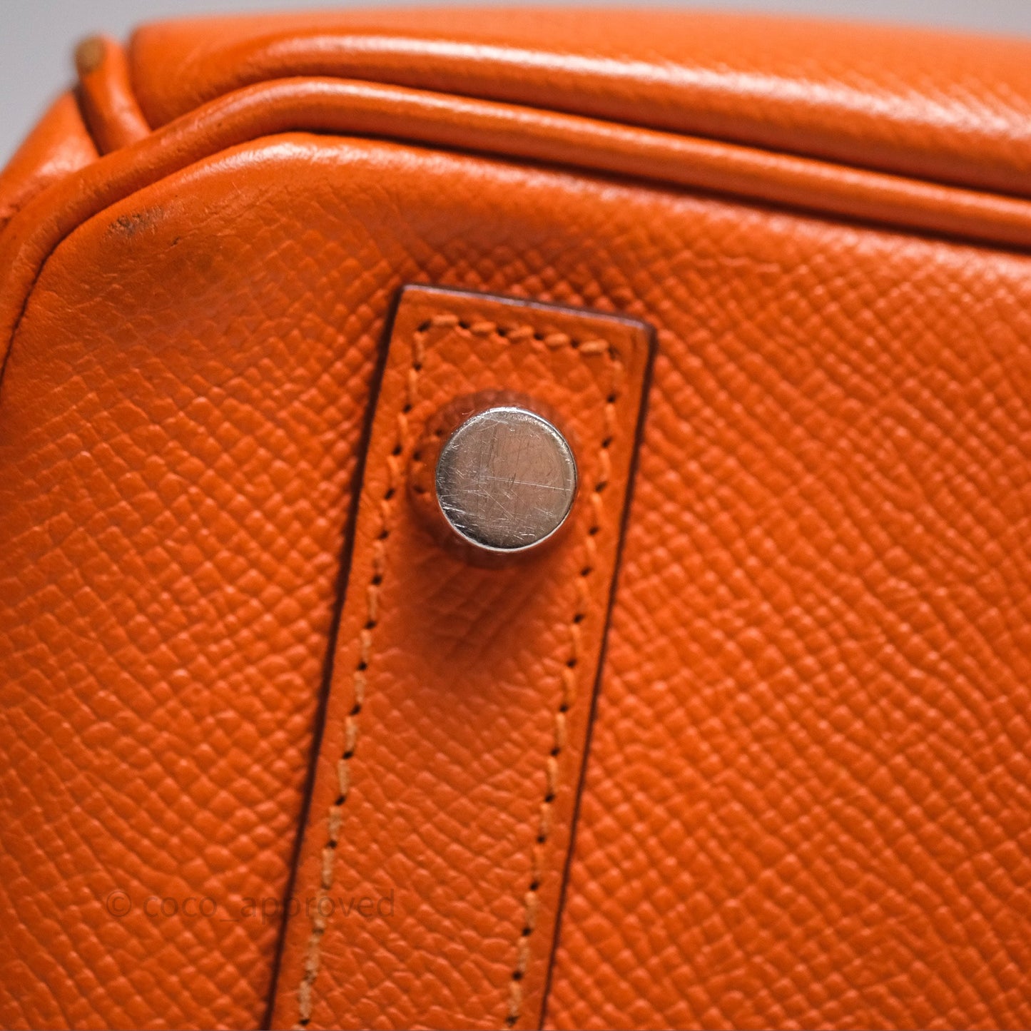 Hermès Birkin 30 Retourne Orange Epsom Palladium Hardware