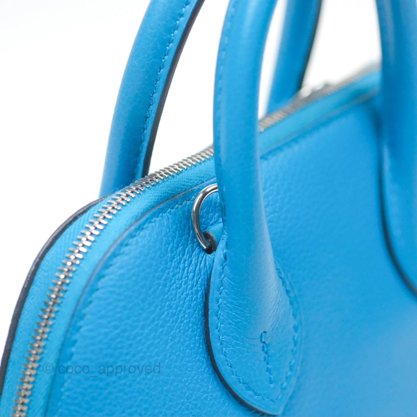 Hermès Bolide Mini 1923 Bleu Frida Evercolor Palladium Hardware