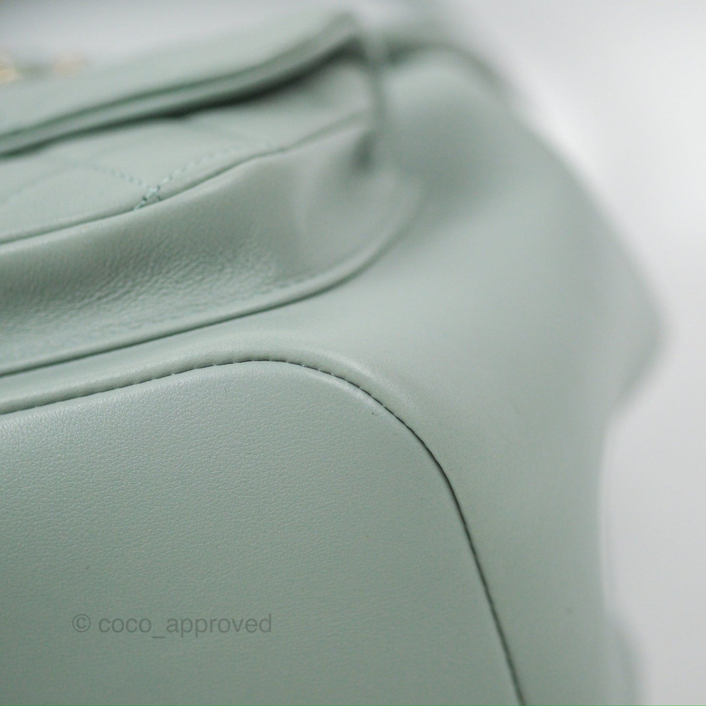 Chanel Quilted Large Duma Drawstring Backpack Tiffany Green Lambskin 23C