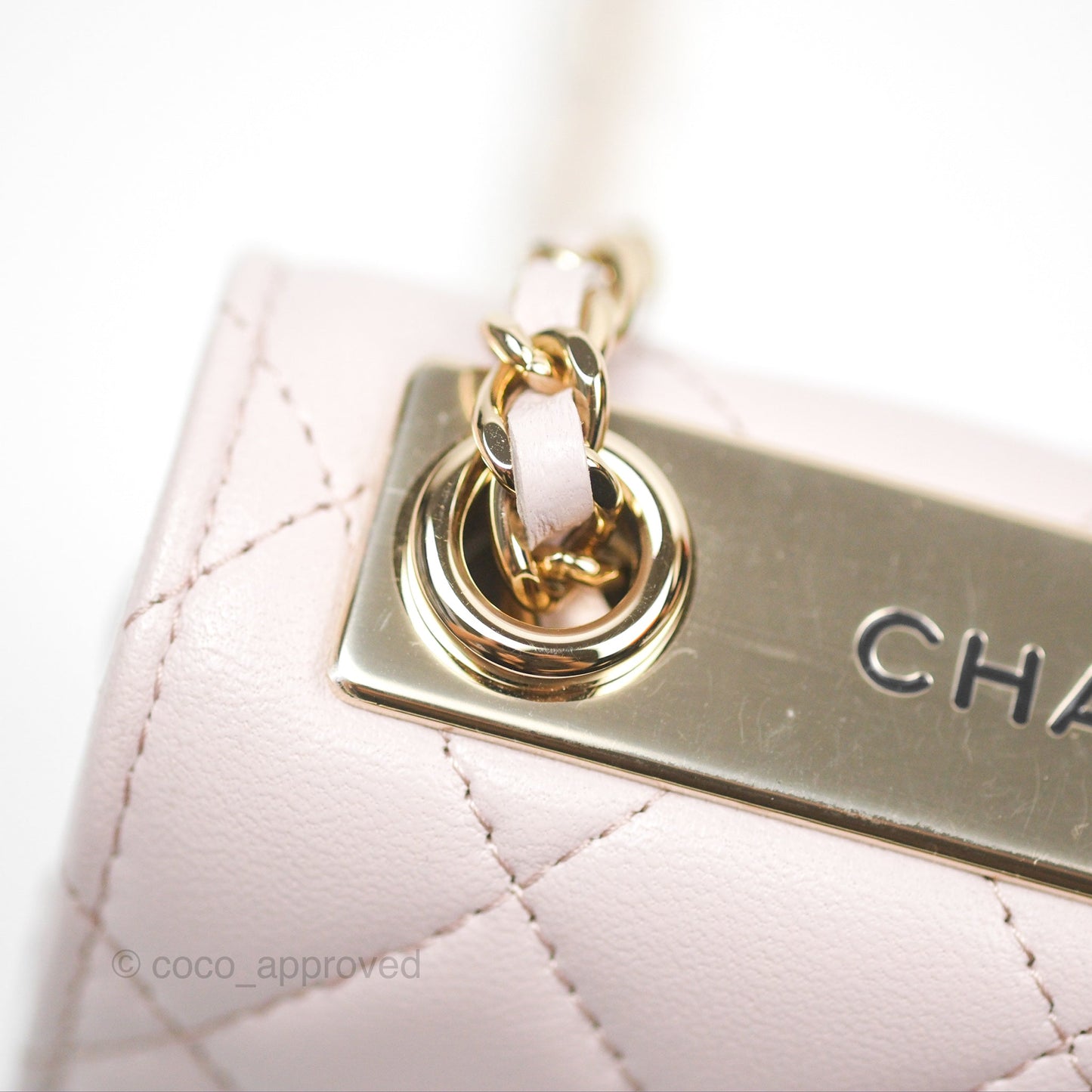 Chanel Mini Quilted Trendy CC Clutch With Chain Light Pink Lambskin Gold Hardware
