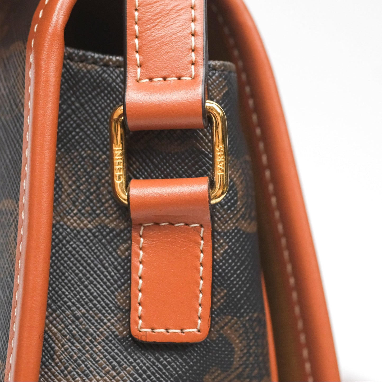 Celine Medium Folco Bag Triomphe Canvas Tan