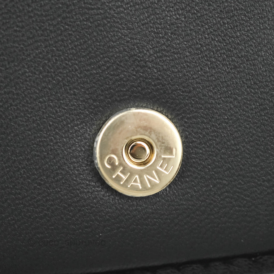 Chanel Mini Bag Black Lambskin Crochet Gold Hardware 22C