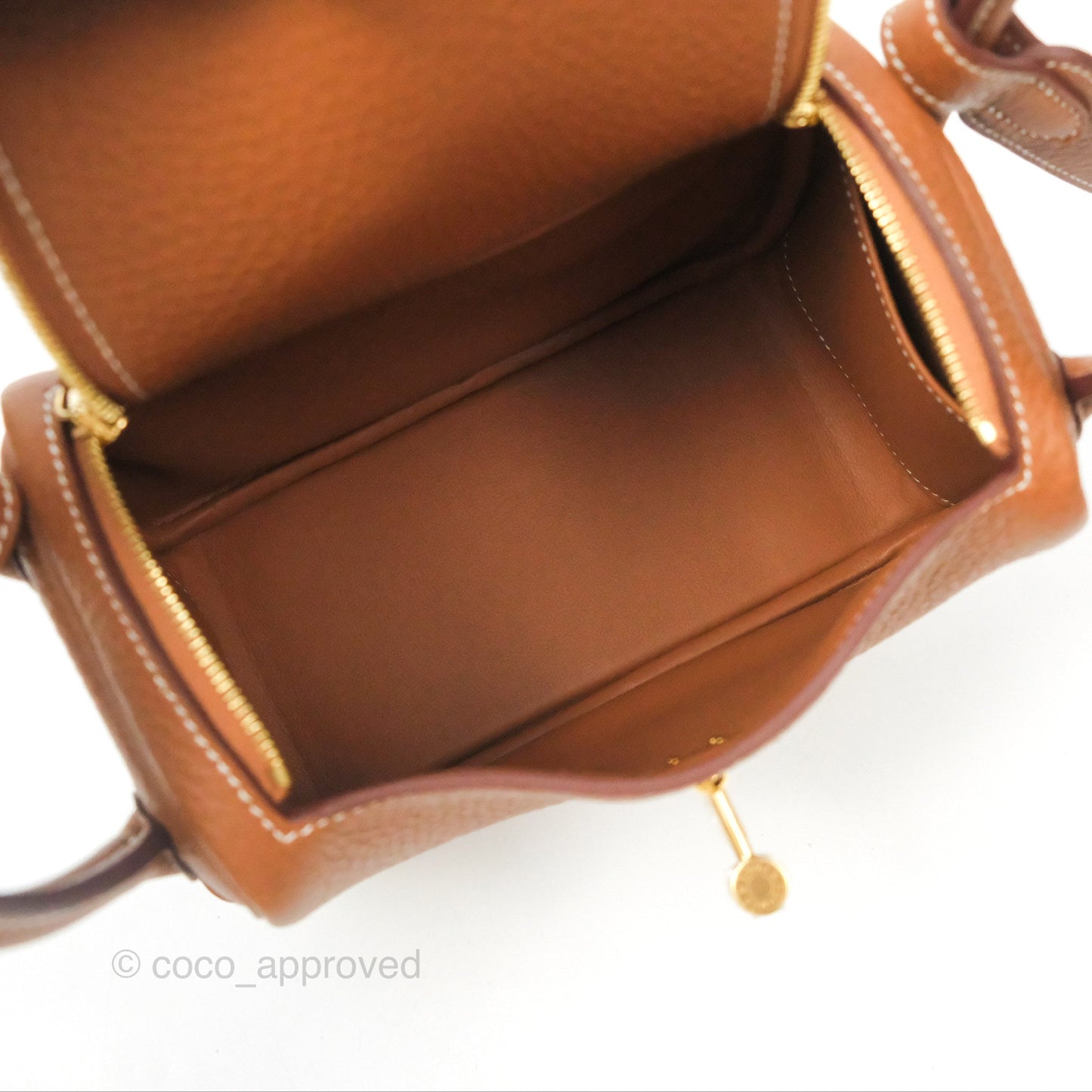 Hermès Mini Lindy 20 Gold Clemence Gold Hardware