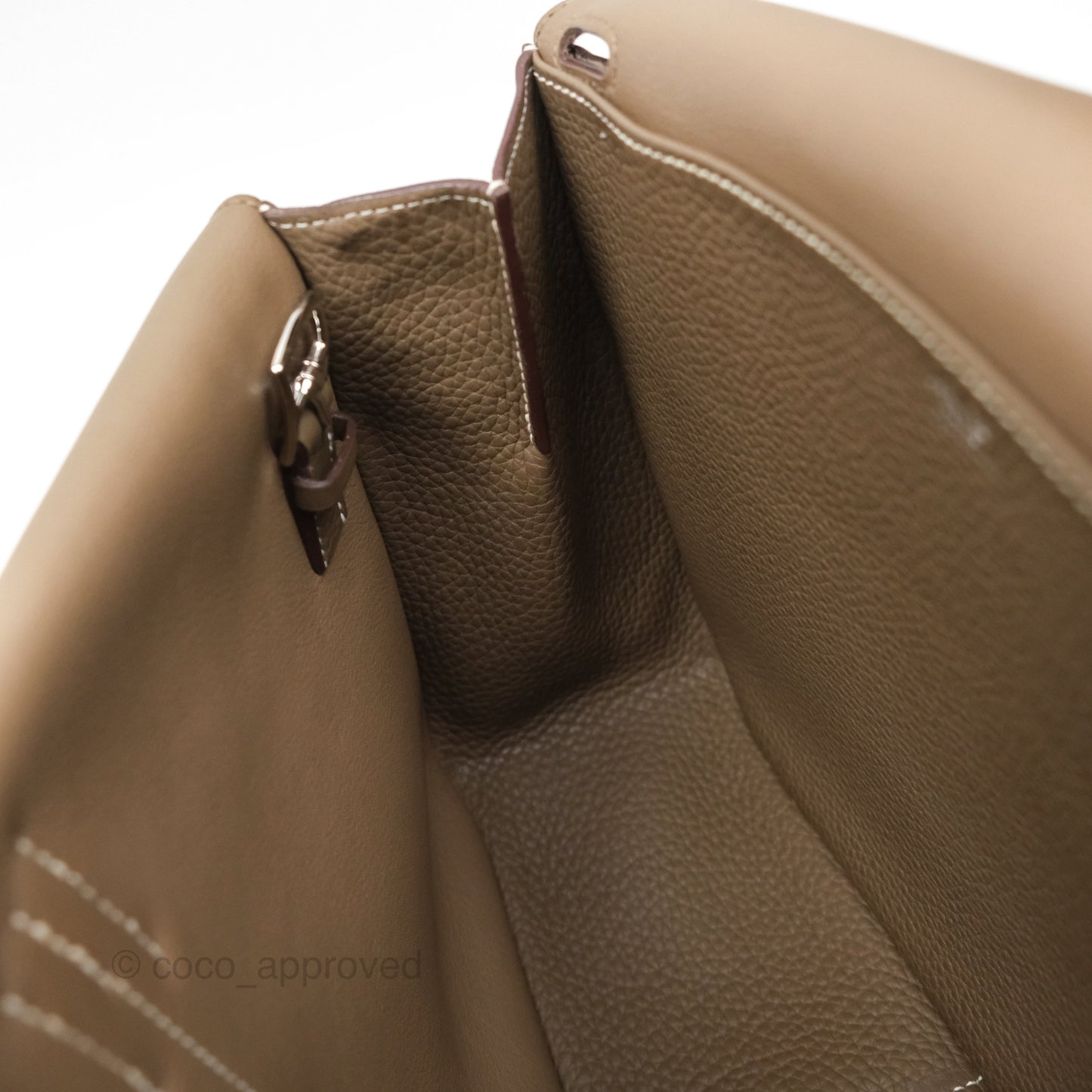 Hermès Halzan 31 Etoupe Clemence Palladium Hardware