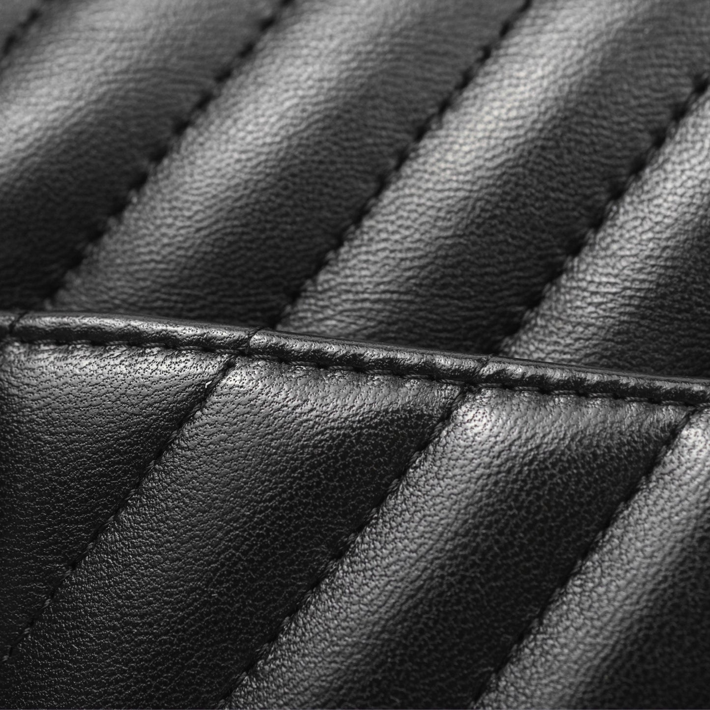 Chanel Small Classic Chevron Flap Black Lambskin Silver Hardware