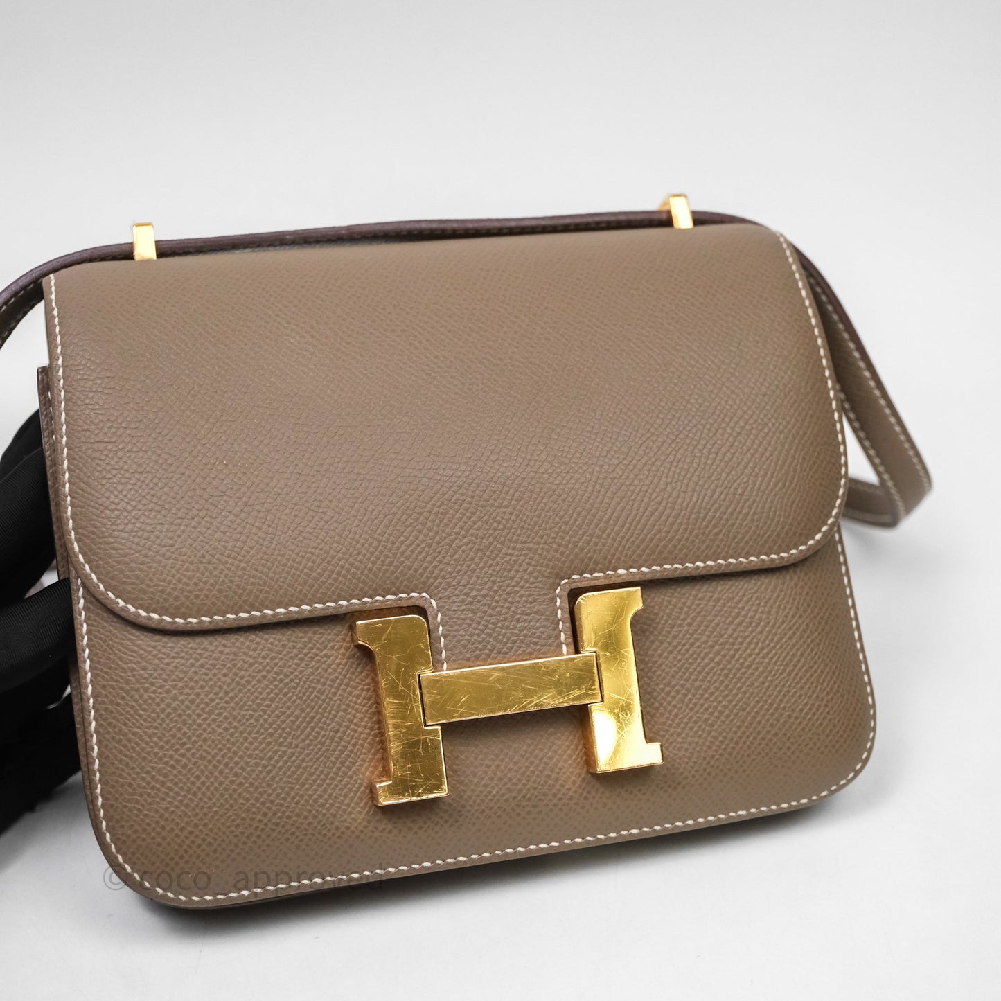 Hermès Constance Mini 18cm Etoupe Epsom Gold Hardware