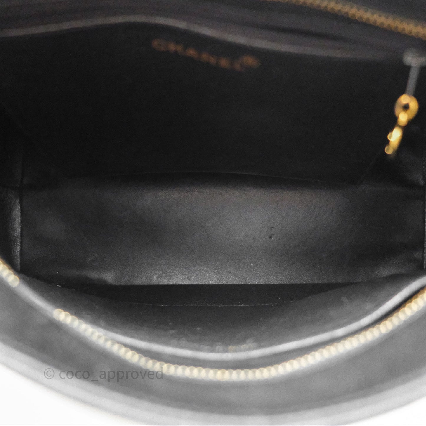 Chanel Vintage Medallion CC Black Caviar Tote Bag Gold Hardware
