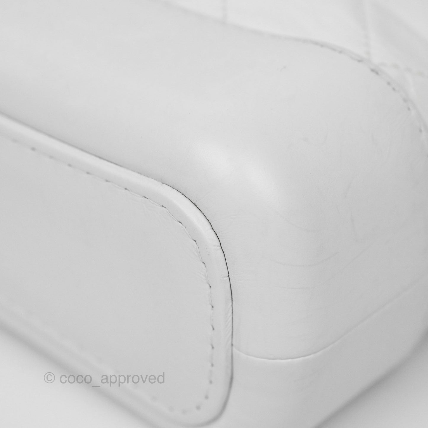 Chanel Small Gabrielle Hobo Quilted White Aged Calfskin