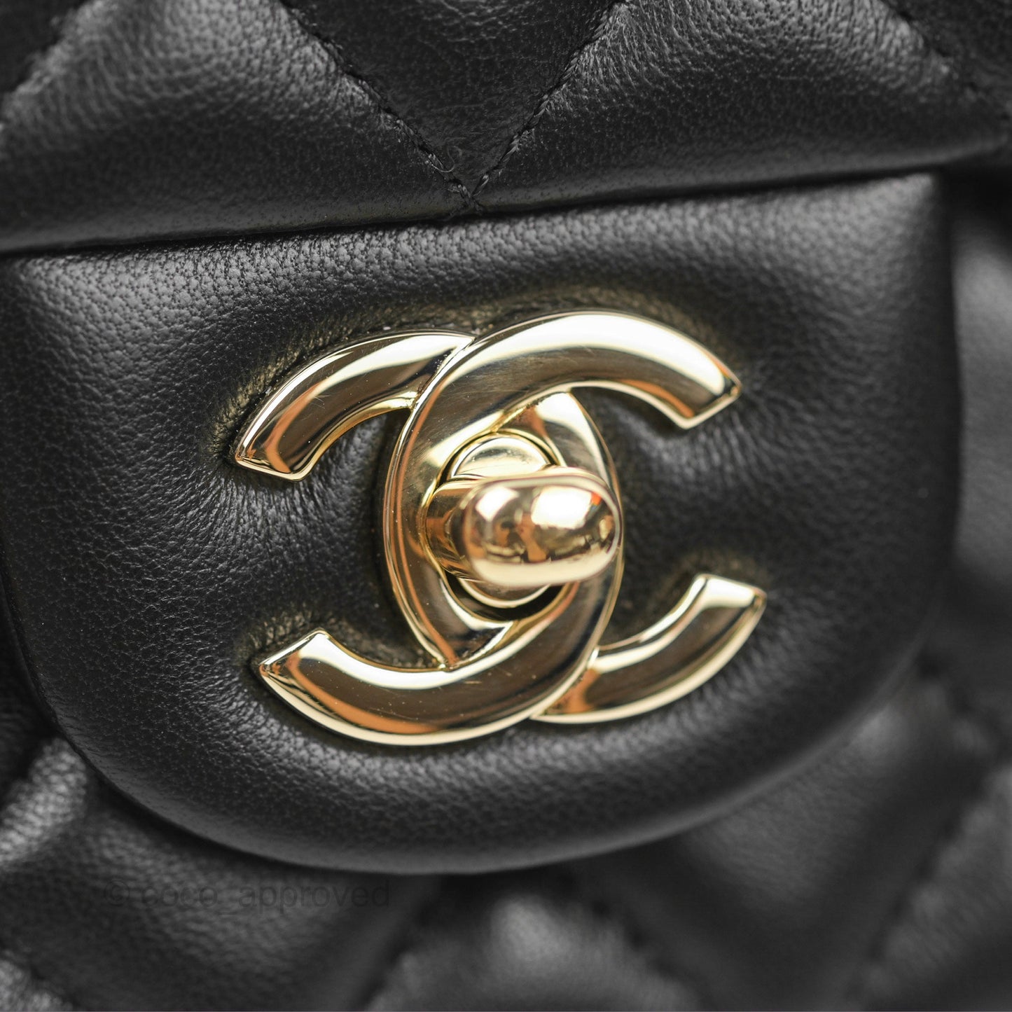 Chanel Quilted Mini Rectangular Black Lambskin Gold Hardware