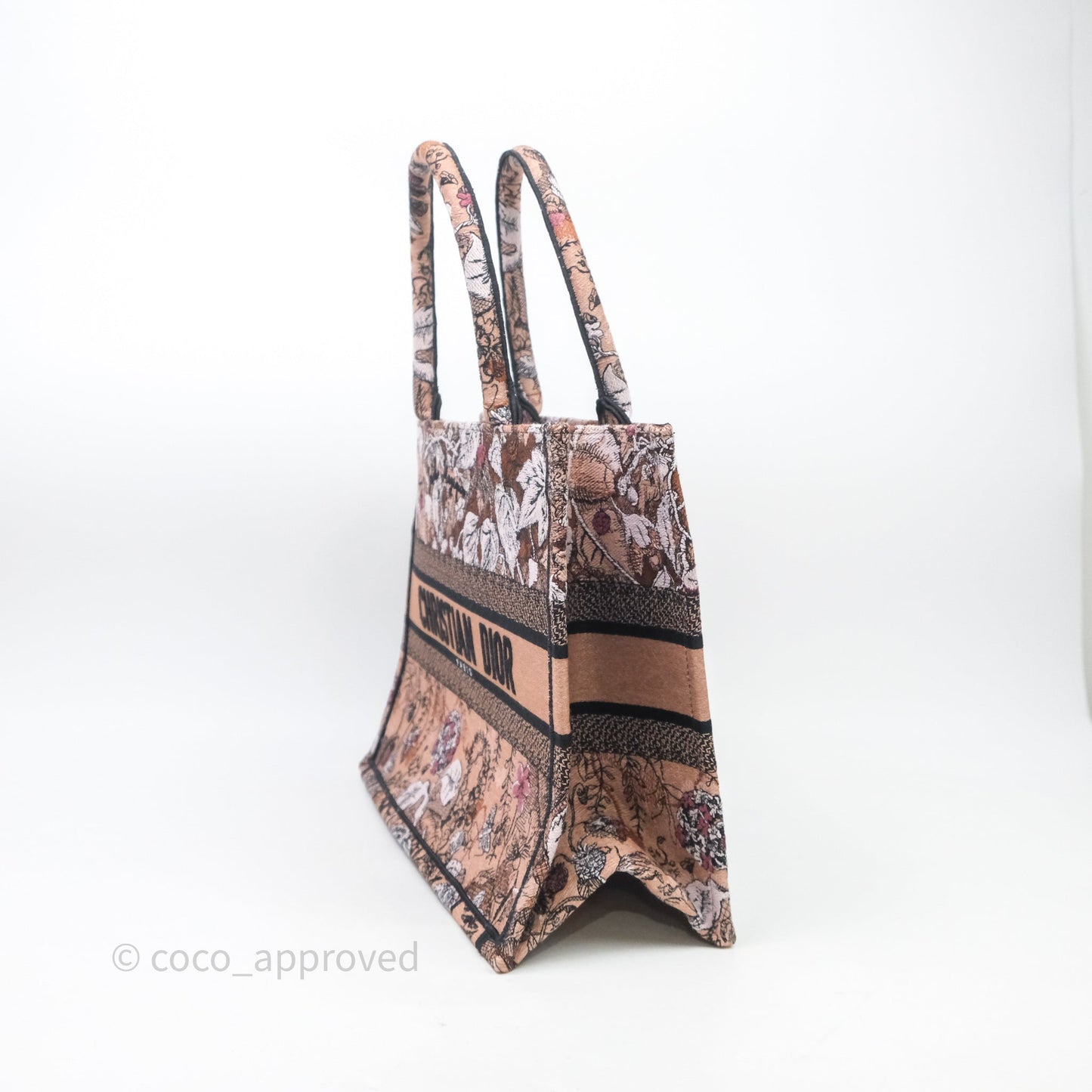Christian Dior Medium Jardin Magique Book Tote Embroidered Power Pink Canvas