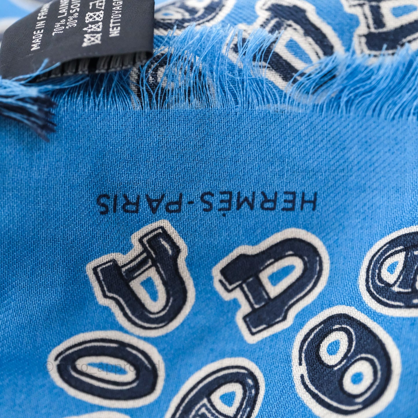 Hermès Wool/Silk Scarf Blue/ Navy