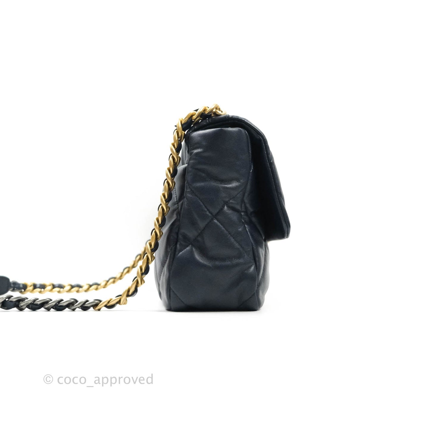 Chanel 19 Medium Dark Navy Mixed Hardware Goatskin