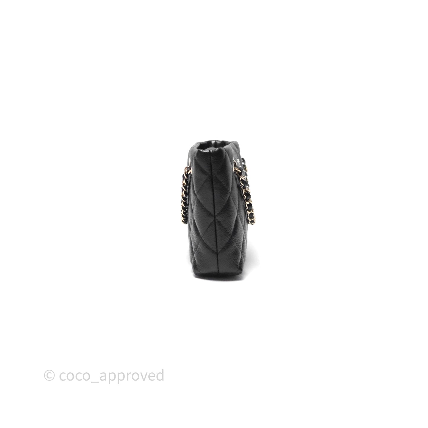Chanel Mini Tote Bag Black Caviar Gold Hardware 25C