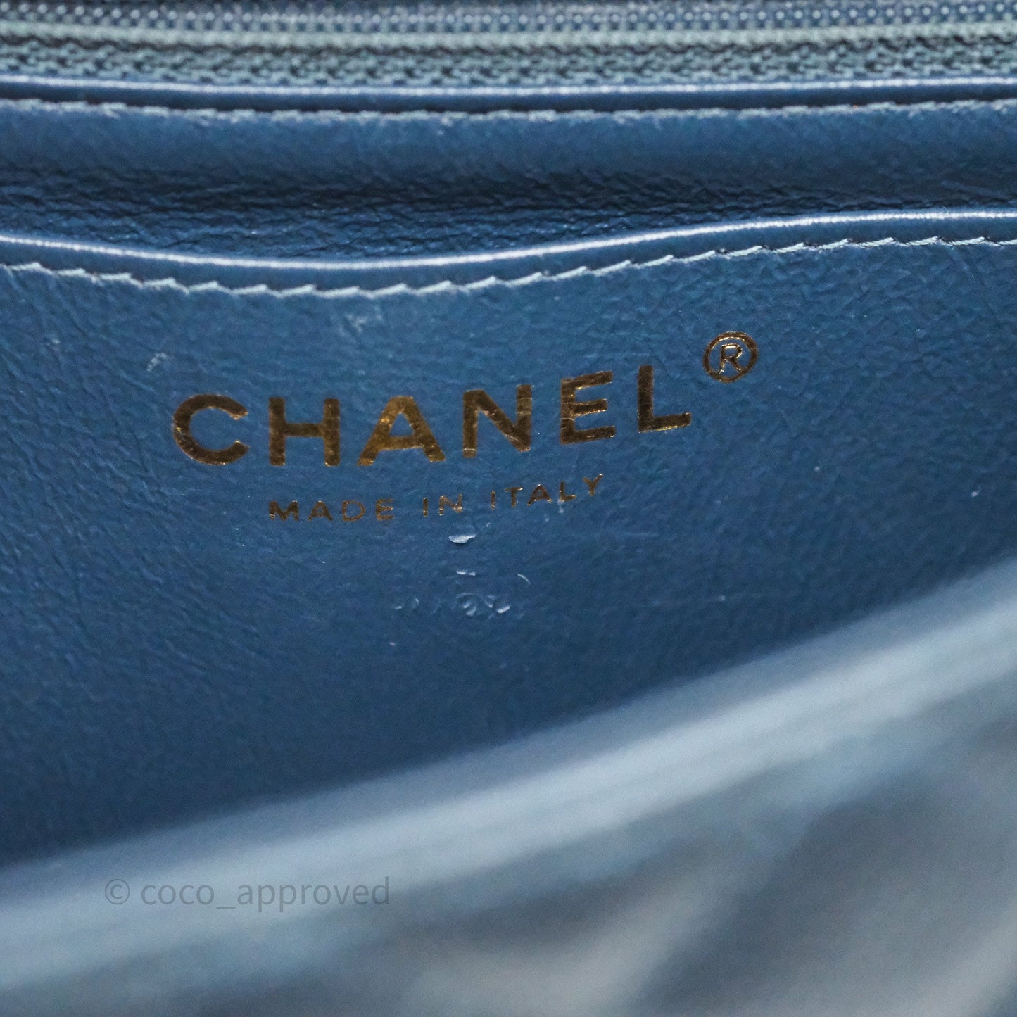 Chanel Mini Rectangular Quilted Iridescent Teal Caviar Gold Hardware