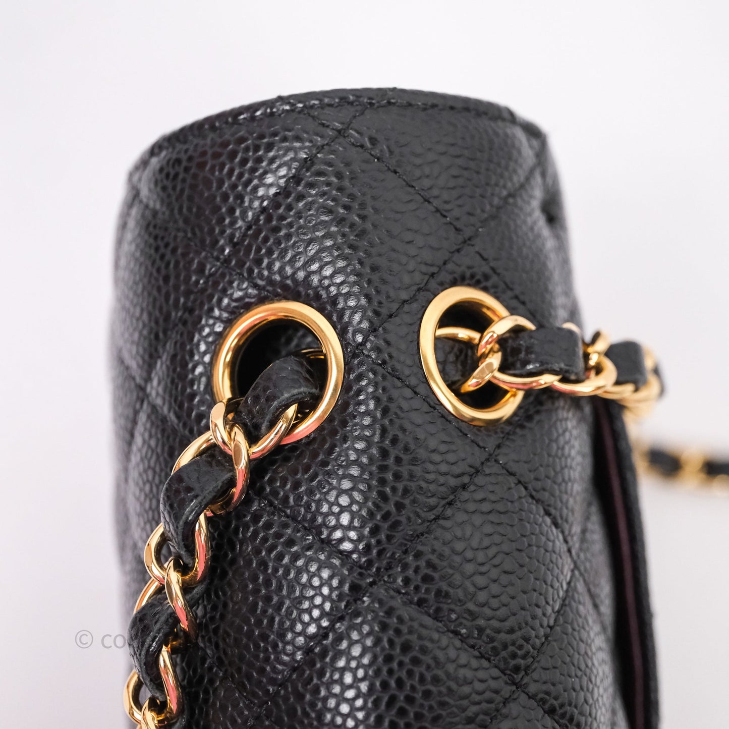 Chanel Small S/M Classic Flap Quilted Black Caviar Gold Hardware