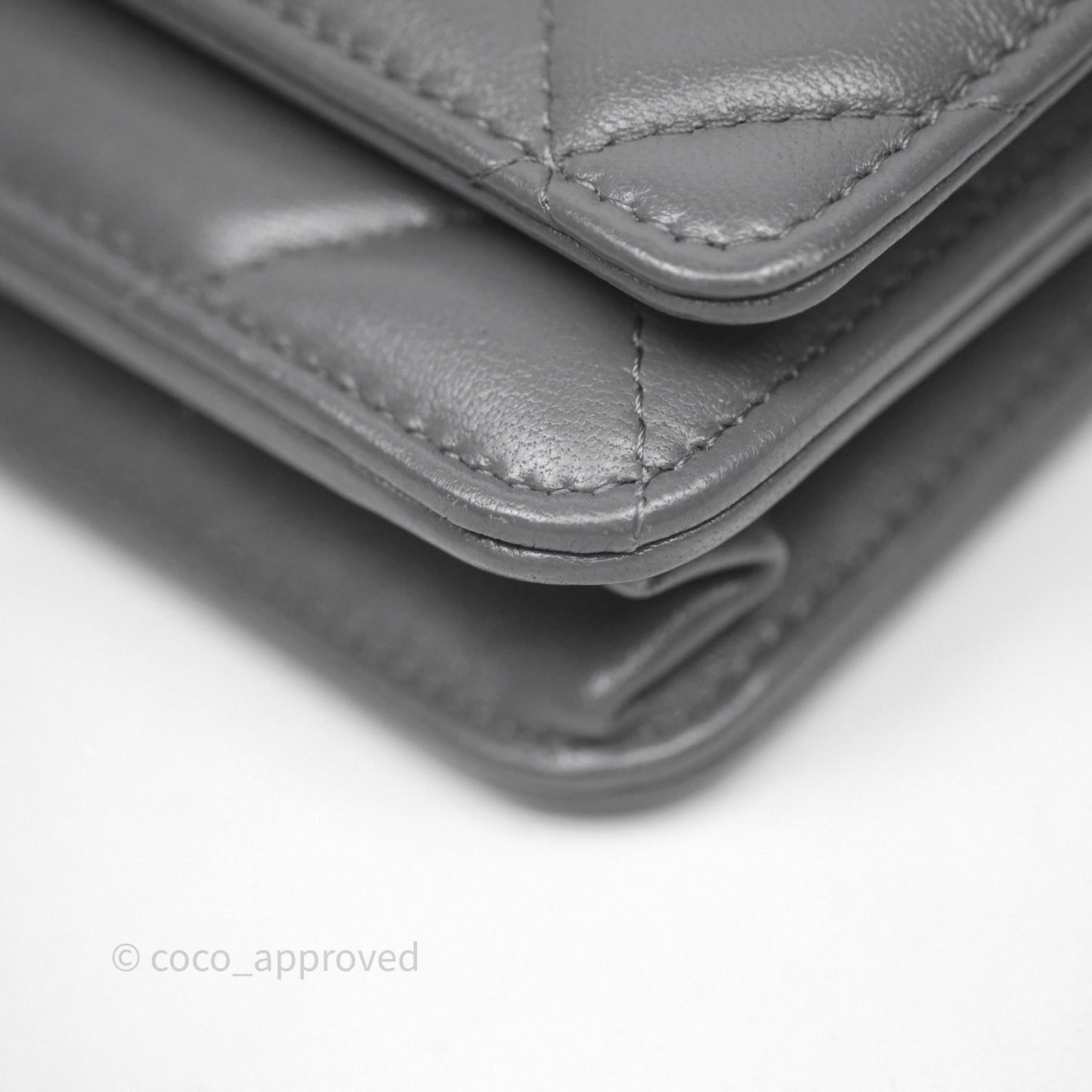 Chanel 19 Wallet on Chain WOC Grey Lambskin Mixed Hardware