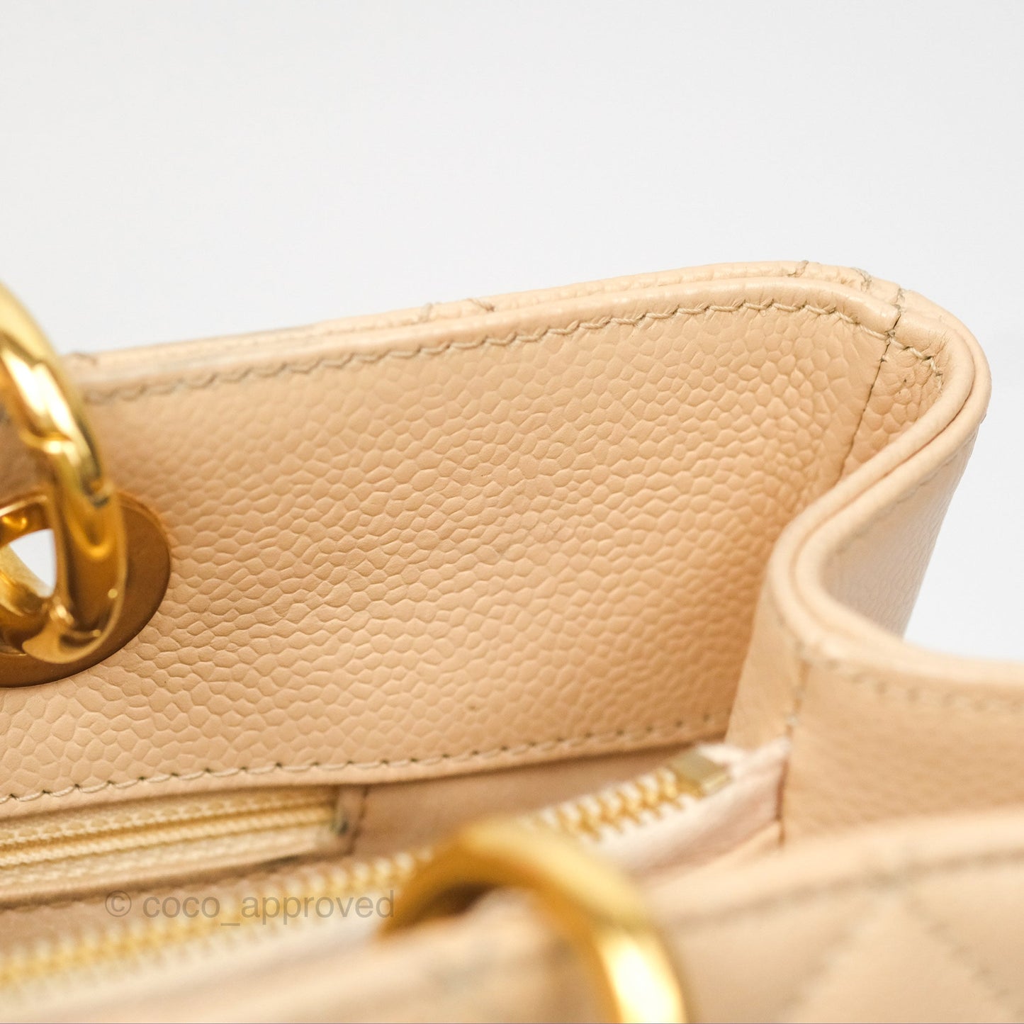 Chanel GST Beige Caviar Gold Hardware