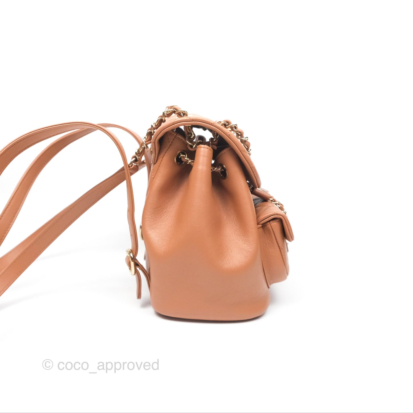 Chanel Small Duma Drawstring Backpack Camel Calfskin 24P