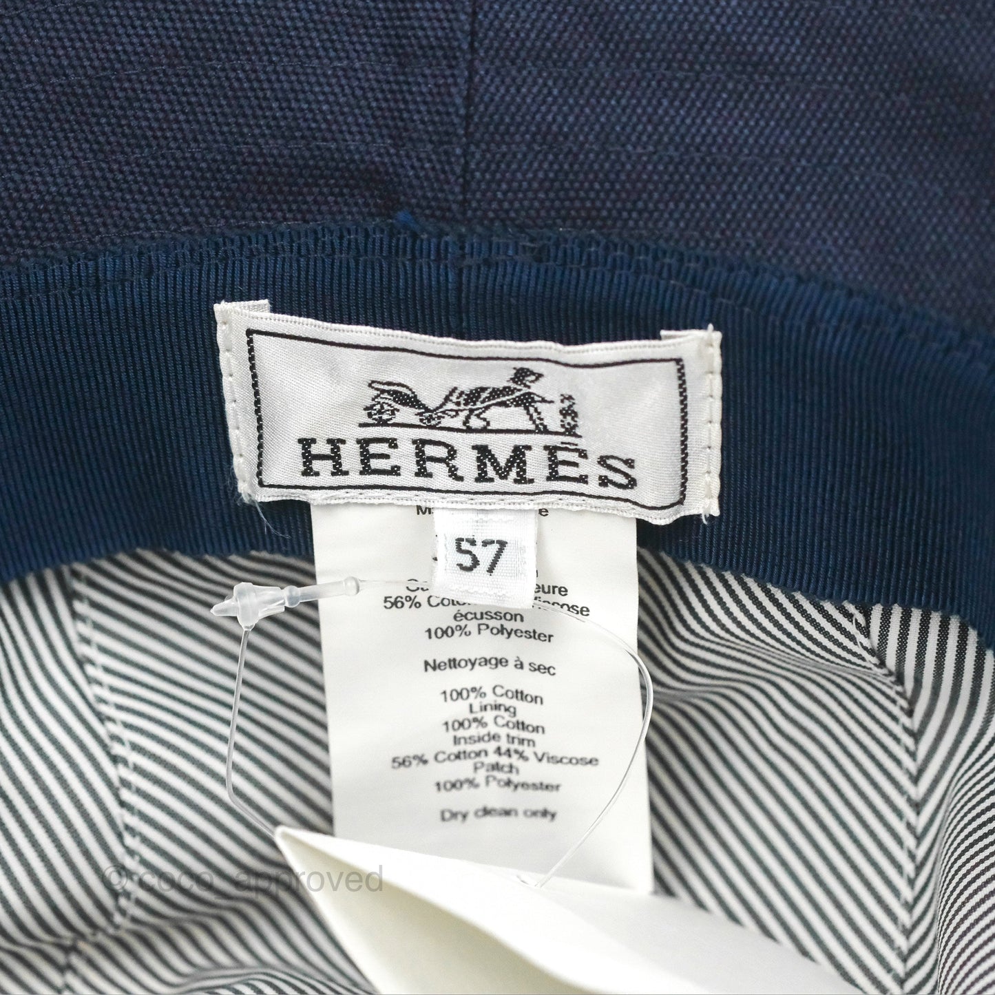 Hermes Elena Bucket Hat Marine Canvas