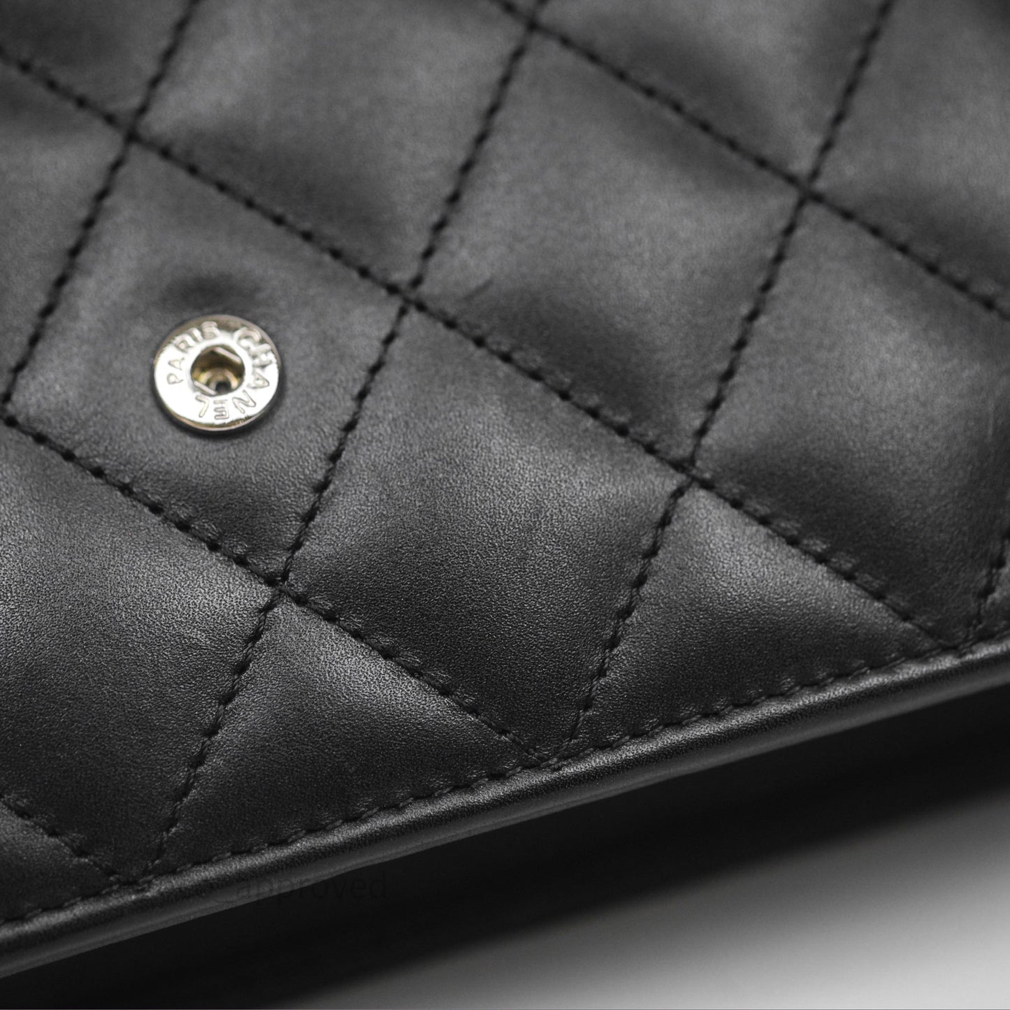 Chanel Quilted Cambon Wallet on Chain WOC Black Calfskin Silver Hardware