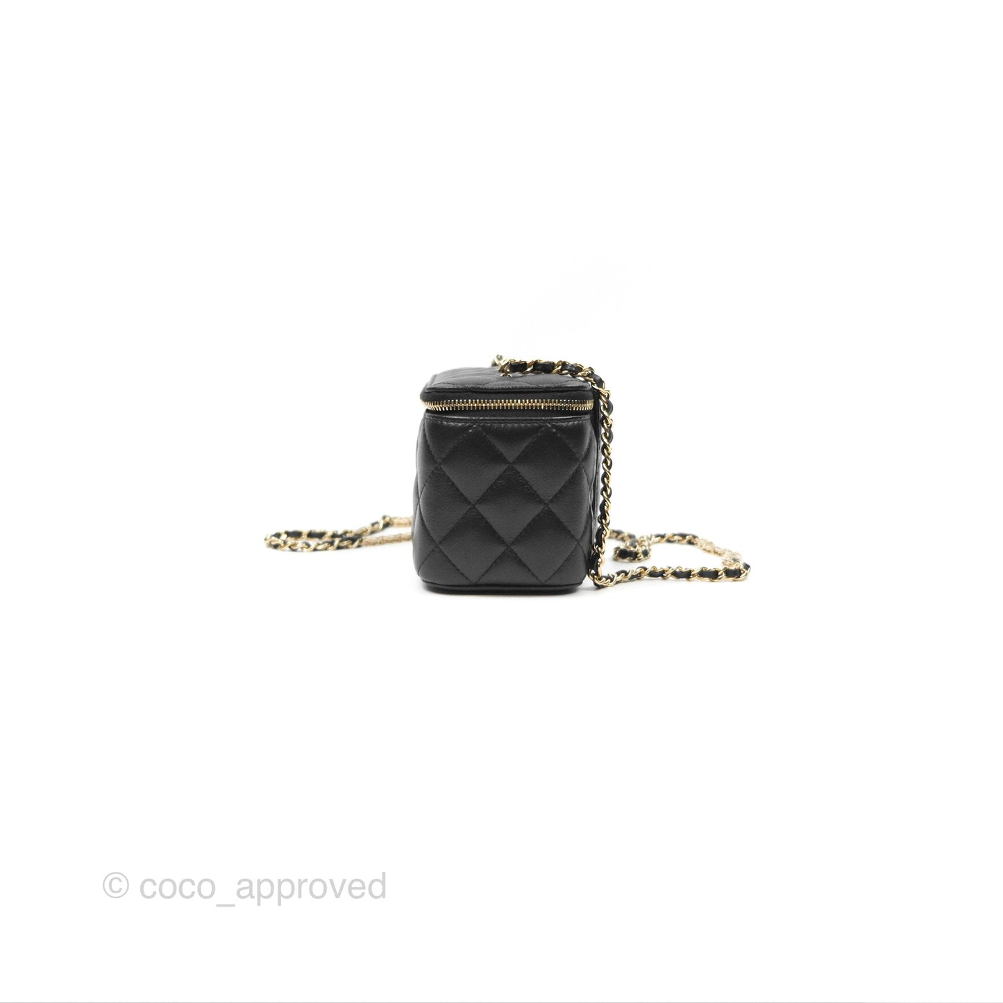 Chanel Vanity Rectangular with CC Chain Black Caviar Gold Hardware
