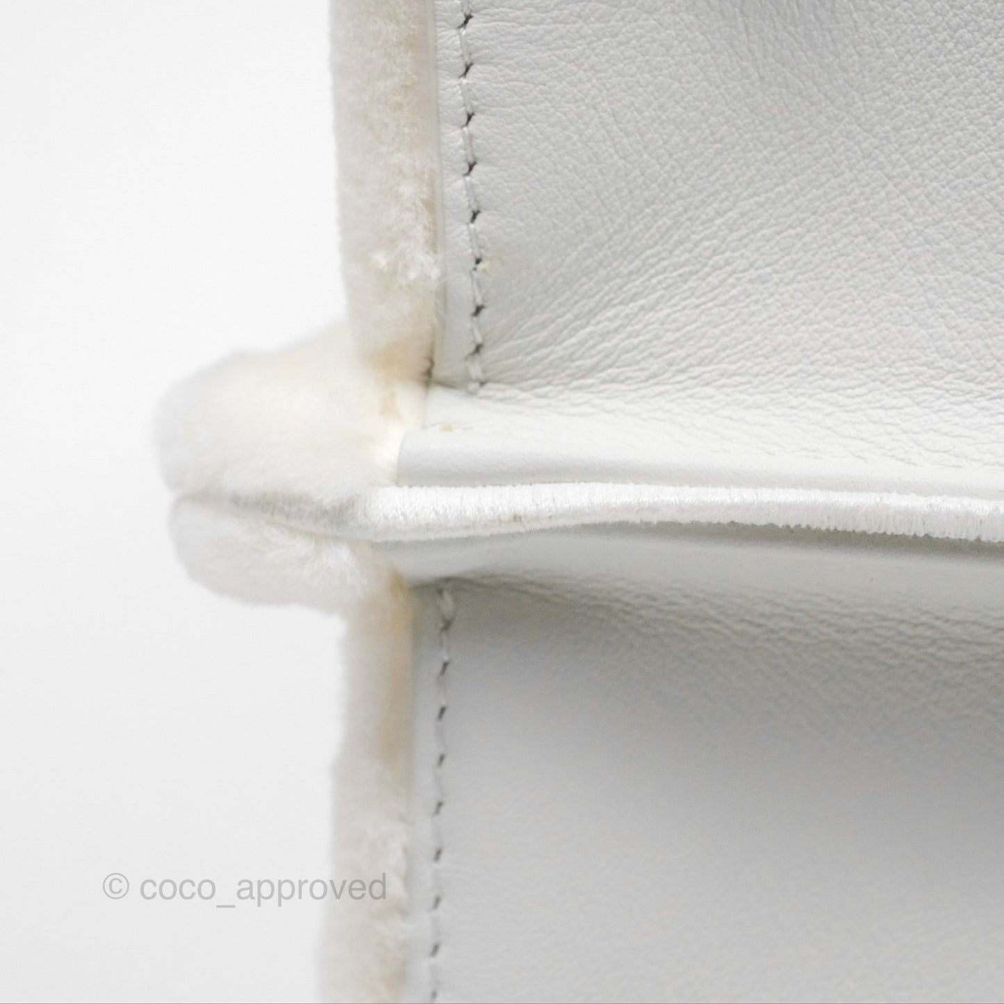 Fendi Peekaboo Medium Mink Fur White Gold Hardware
