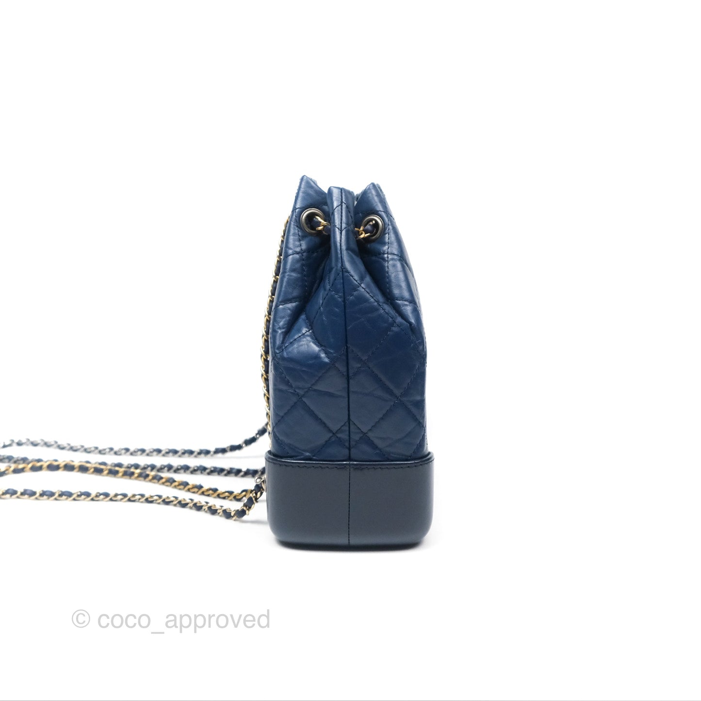 Chanel Small Gabrielle Backpack Navy Aged Calfskin