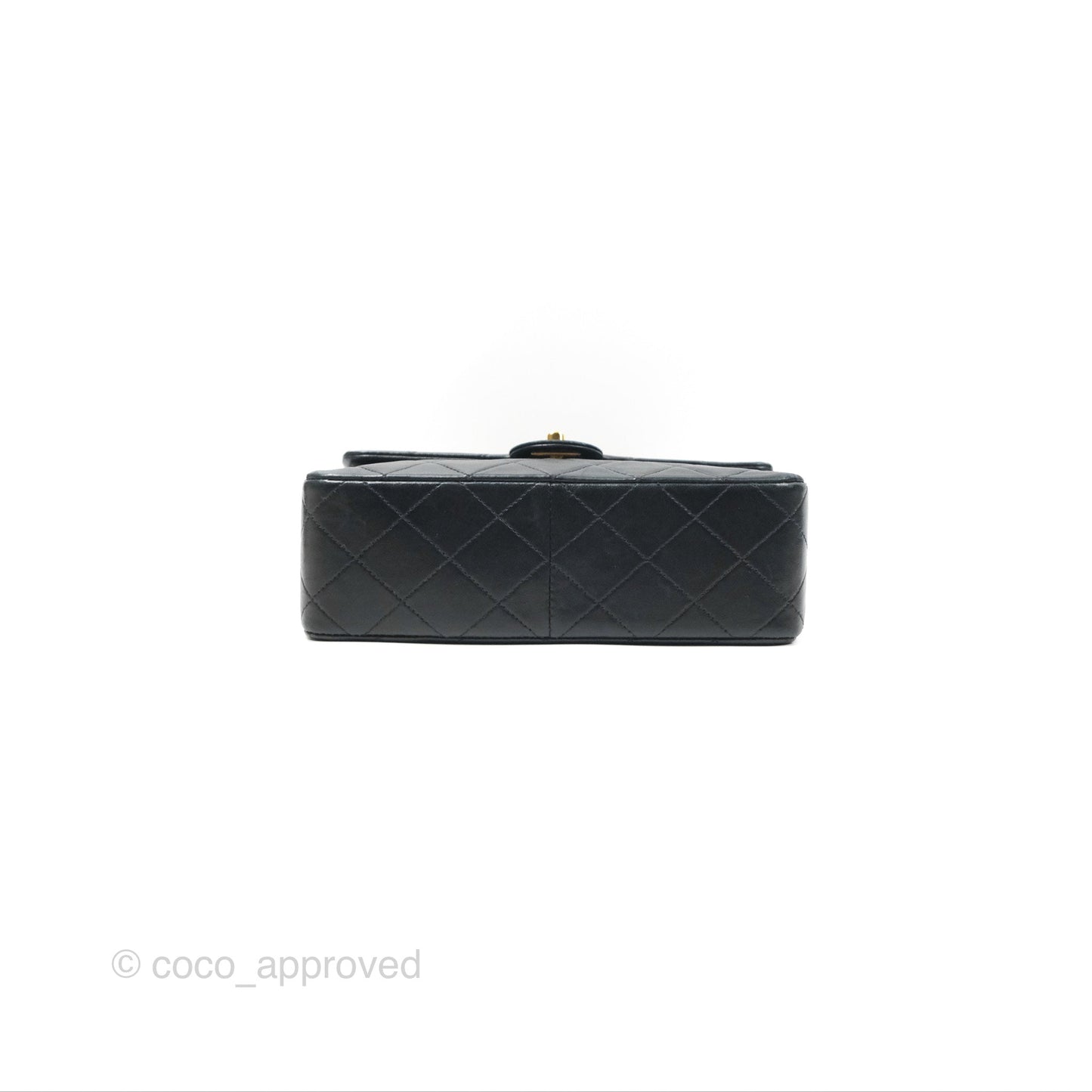 Chanel Vintage Square Flap Bag Black Lambskin 24K Gold Hardware